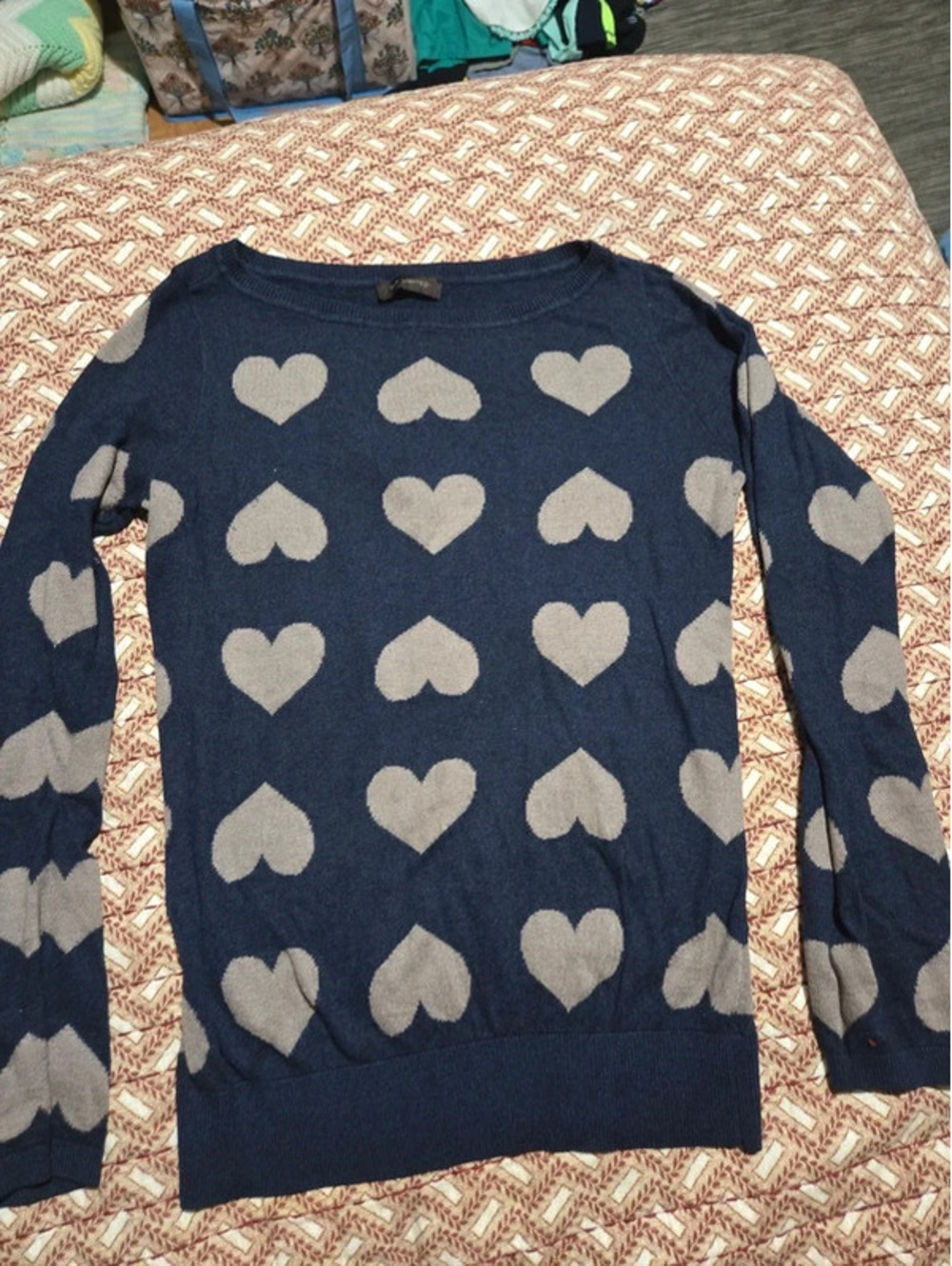 The limited navy heart sweater size S